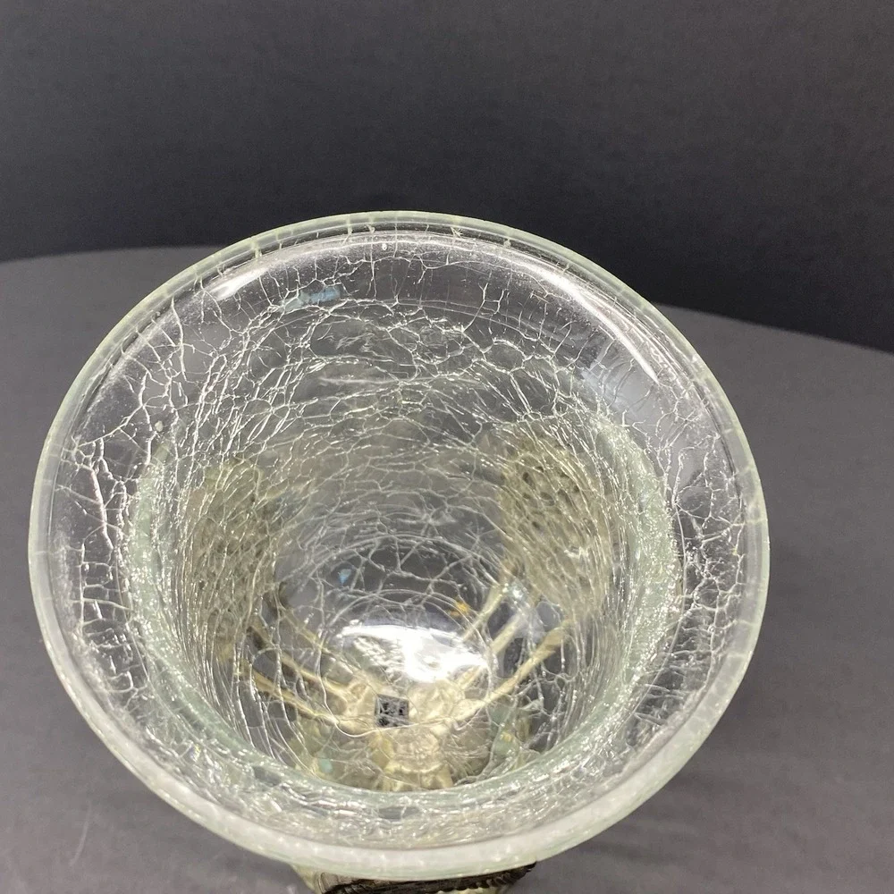 Vtg Stand With Crackle Glass Sleeve, 6